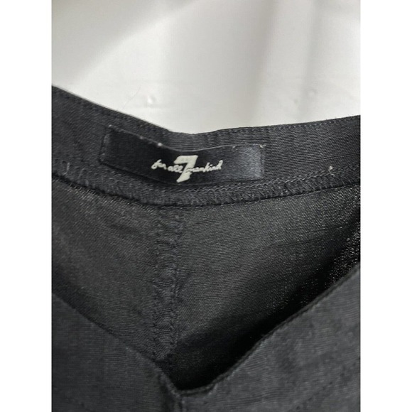 7 For All Mankind Overalls Cropped Pants Jumper Sz XS Pockets Black - Picture 7 of 10